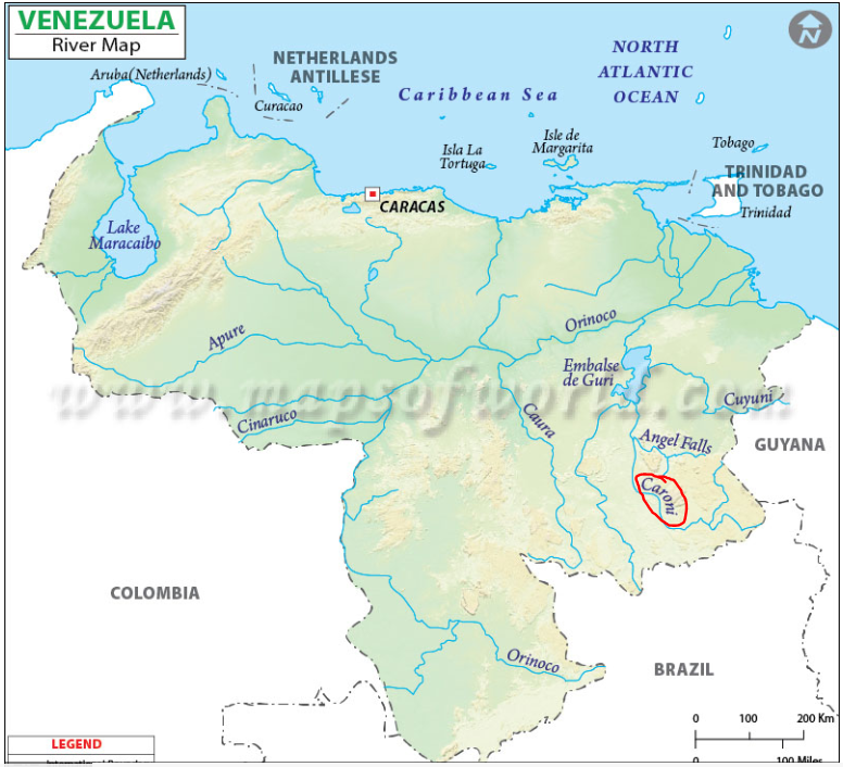  Venezuela Caroni River pollution due to gold mining